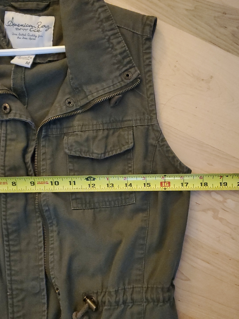 American Rag Olive Utility Sleeveless Jacket Fall Fashion - Picture 3 of 10